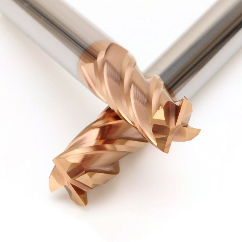 Square Solid Carbide End Mill HRC55 Degree Đồng màu phủ 4 đàn
