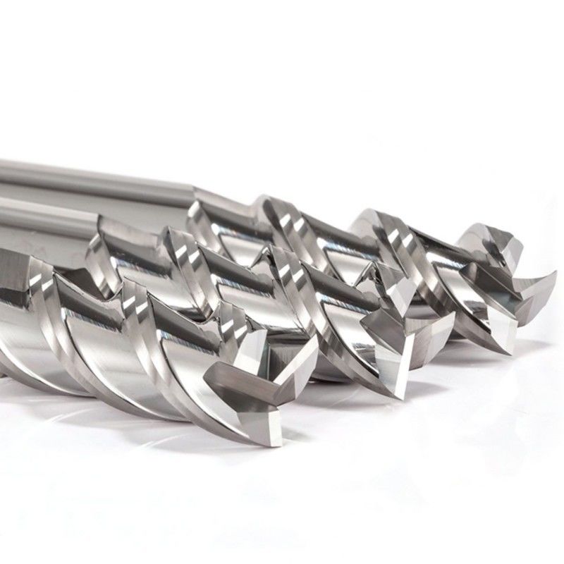 3 Flute Flat End Mill Cutter Mirror Polishing Không phủ cho gia công nhôm