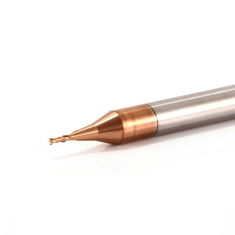 3mm Shank Micro Diameter End Mill Với bán kính góc 0,1mm 50mm tổng chiều dài
