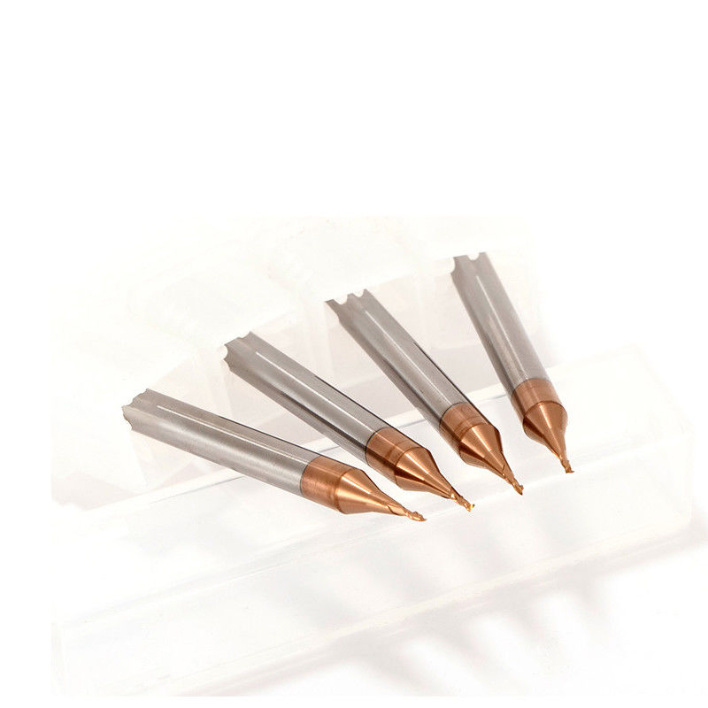 3mm Shank Micro Diameter End Mill Với bán kính góc 0,1mm 50mm tổng chiều dài