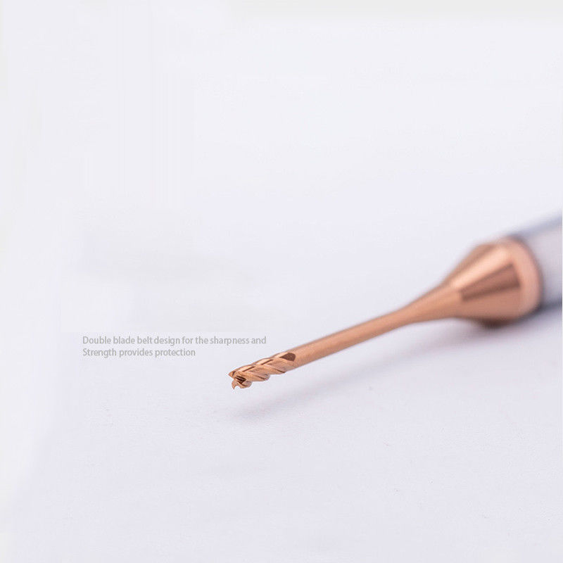 Tungsten Micro Diameter End Mill Với 0.2mm cắt cạnh 2.5mm chiều dài sáo