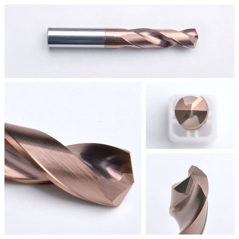 Đường thẳng Flute Carbide khoan độ chính xác cao bước khoan 3XD / 5XD Solid Carbide cắt khoan